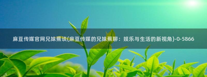 麻豆传媒官网app会员：麻豆传媒官网兄妹蕉谈(麻豆传媒的兄妹蕉聊：娱乐与生活的新视角)