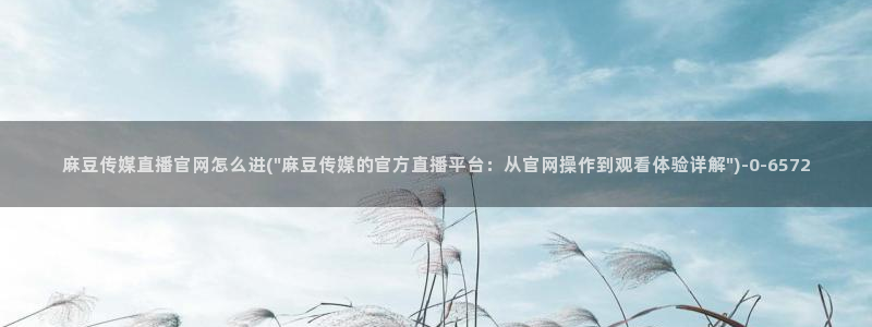 麻豆影视传媒官网黄：麻豆传媒直播官网怎么进(\